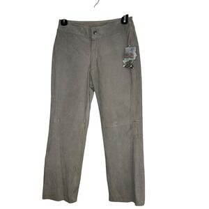 Maxima Wilson's The Leather Experts Suede Pants Gray Green Size 2 New‎